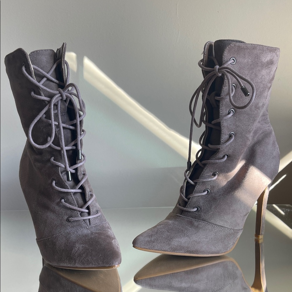 Rue21 Charcoal Lace-Up Women's Boots